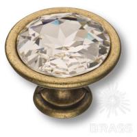 27.35.12 SWA Ручка кнопка с кристаллом Swarovski, античная бронза