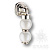 2235-51-PEARL Ручка капля, глянцевый никель/перламутровый